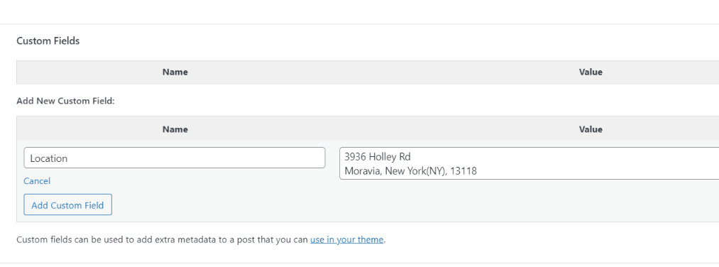 Adding Custom Fields